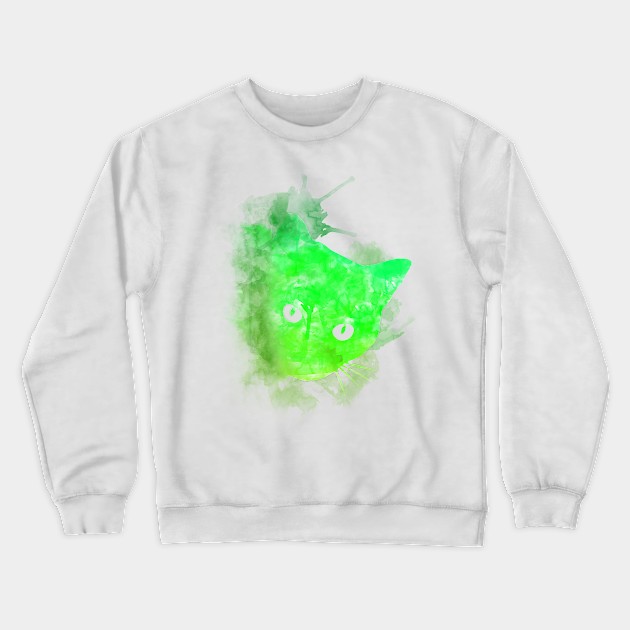 Cat watercolor Forest Crewneck Sweatshirt by serre7@hotmail.fr